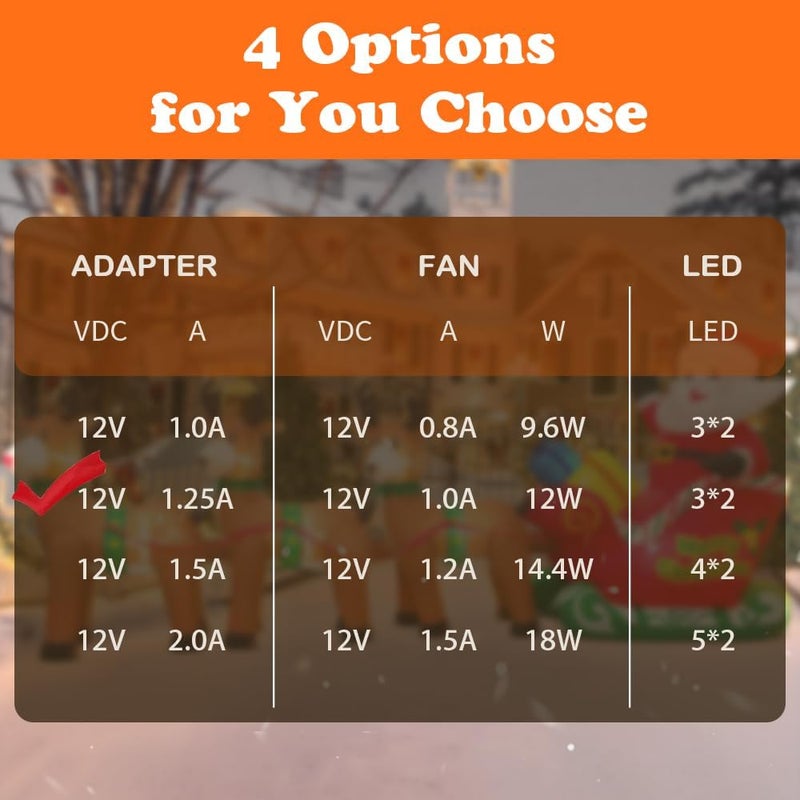 KOOY Inflatable Fan Replacement 12V 1.0A, Mini Air Blower Fan with 12V 1.25A Adapter and 3 LED Bulbs for Halloween Christmas Inflatable Outdoor Yard Decorations - Image 4